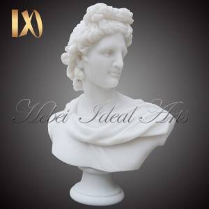 Bust of Apollo in Pure White Marble for Sale