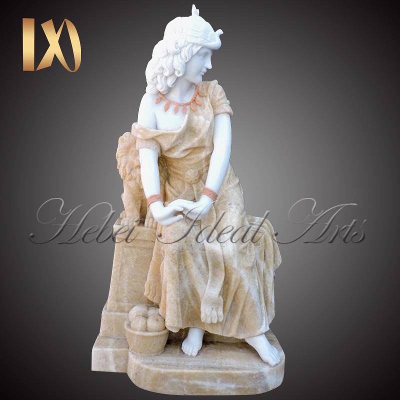 Factory outlet Mixed color marble sitting lady for sale