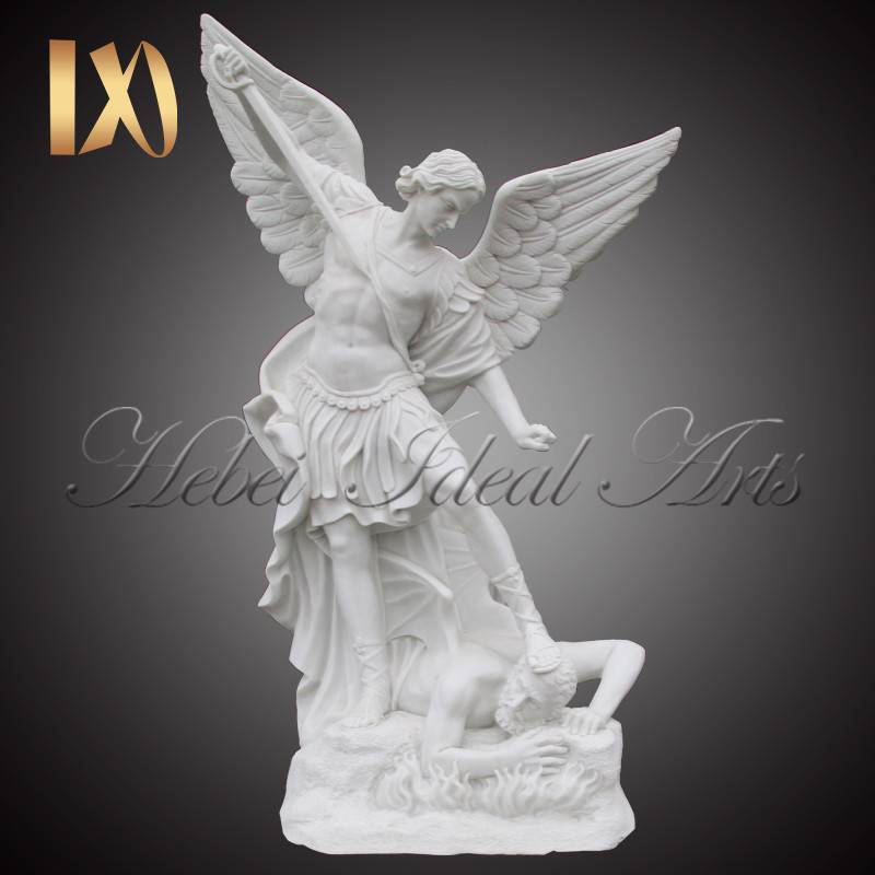 Factory outlet Life-size Saint Michael the Archangelmarble Statue for sale