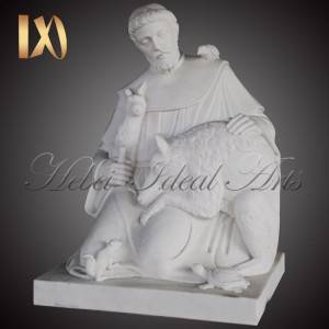Religious White Marble Sculptures of St. Francis for Sale
