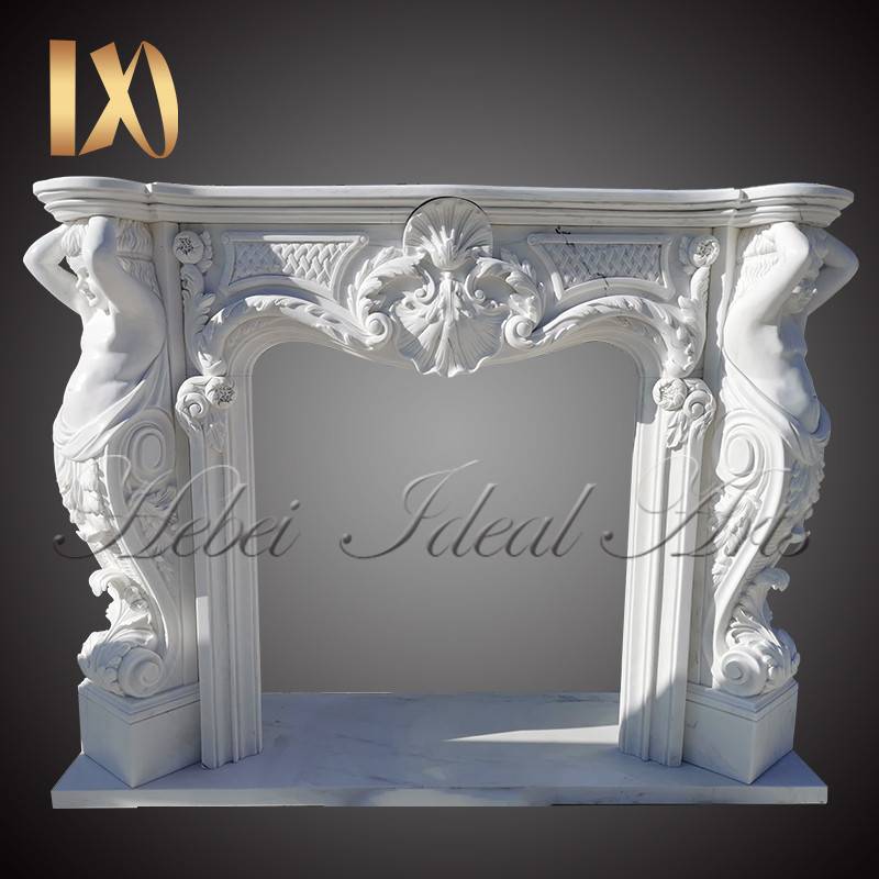 Custom size material Angel design fireplace