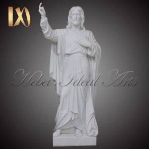 Life-size Marble Jesus Sacred Heart Sculpture