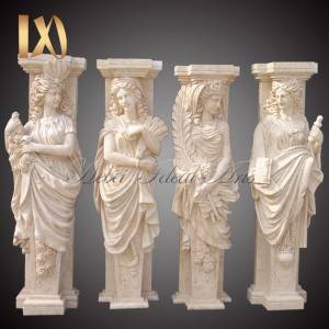 Classical four seasons beige marble columns for decoration