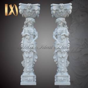 White Marble Greek Figure Statue Columns Front Porch Columns for Sale