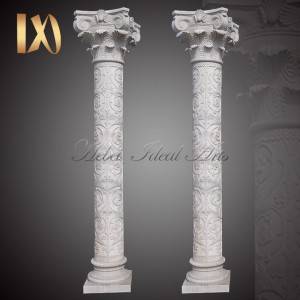 Natural Large White Solid white Marble Column from Factory