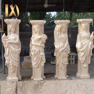 Classical four seasons beige marble columns for decoration