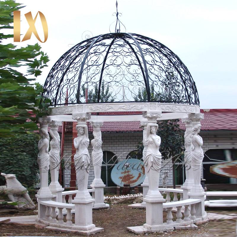 Factory outlet Greek maidens columns white Marble Gazebo for sale