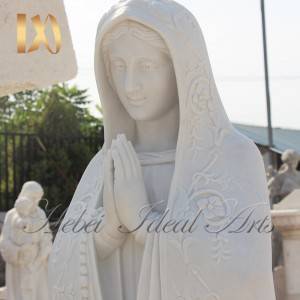 Factory outlet beautiful white marble Virgin Mary statue for sale