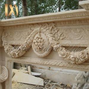 Columns and beautiful Greek maidens marble fireplace mantel