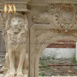 Customized size mixed color rome design marble fireplace
