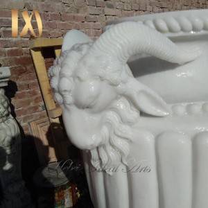 Hot Selling Customize White Marble Planters for Garden or Indoor Decor