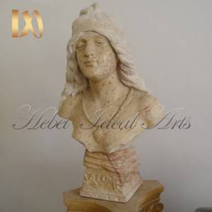 hand carved pretty white marble bust for Sale