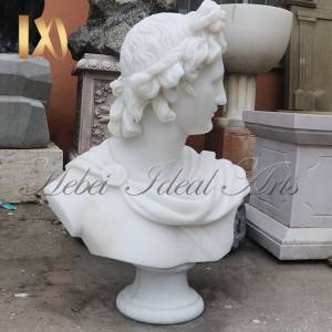 Bust of Apollo in Pure White Marble for Sale