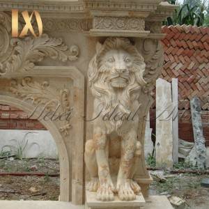 Customized size mixed color rome design marble fireplace