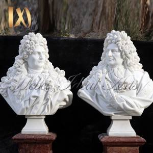 Carved Famous White Marble Louis XIV Bust