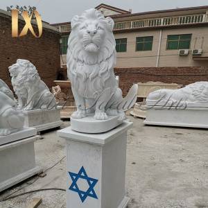Custom sized and designed marble lion statue