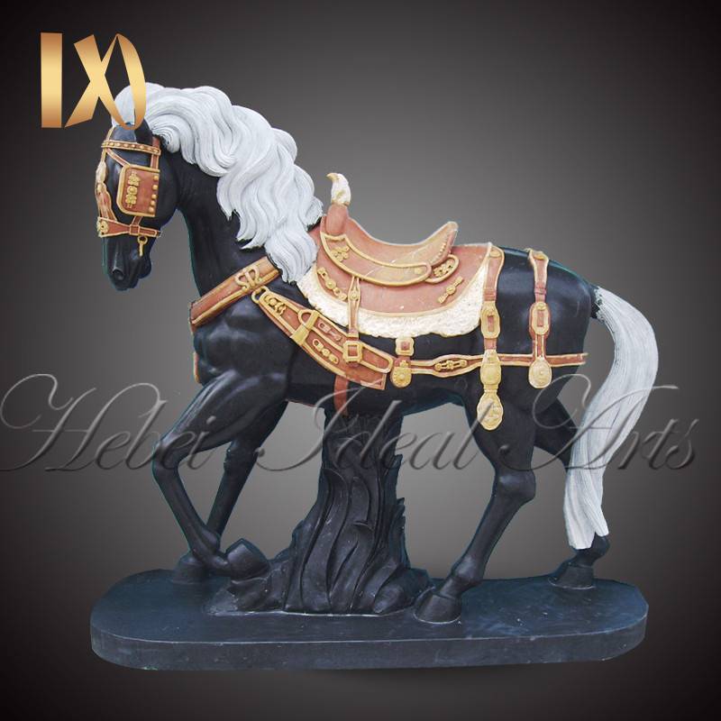 Custom sized mixed color horse marble statues Featured Image