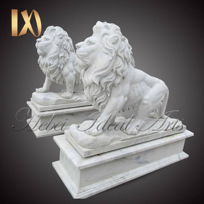 Life Size Outdoor Marble Walking Lion Statues for Sale Featured Image