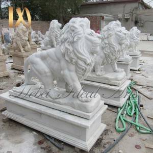 Life Size Outdoor Marble Walking Lion Statues for Sale
