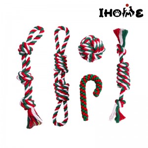 Christmas Element Rope Toys Dog Chew Ball Knot Tug