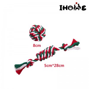 Christmas Element Rope Toys Dog Chew Ball Knot Tug