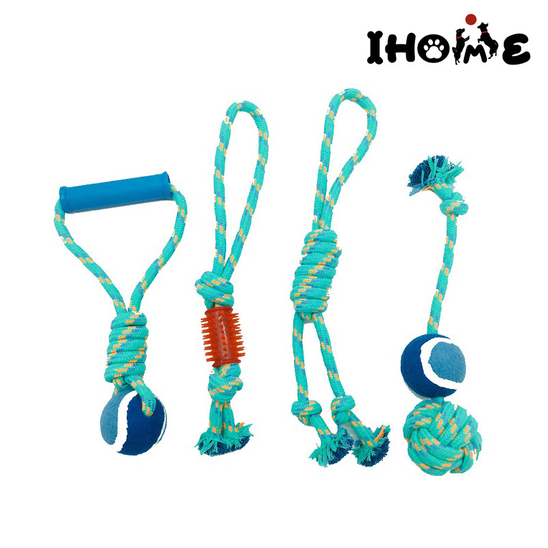 Cotton Rope Knot Ball Dog Chew Toys Teeth Cleaning Featured Image