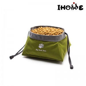 Pet Travel Accessory Portable Fabric Dog Bowl Food Container