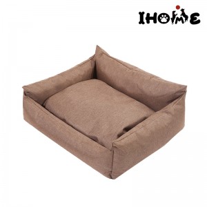 Brown Warm Basket Bed Cushion Oxford Fabric Pet Nest