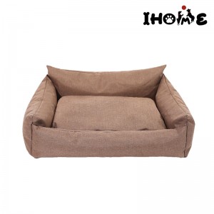 Brown Warm Basket Bed Cushion Oxford Fabric Pet Nest