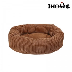 Dog Donut Bed Meduim Cushion Warm Pet Sofa Brown