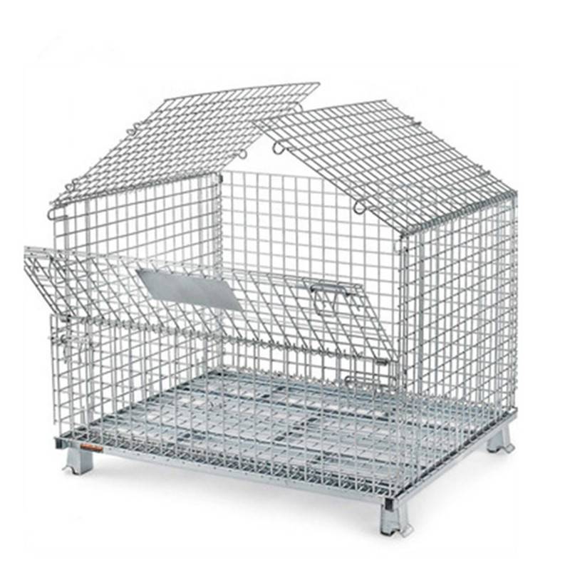 Euro Style Welded Foldable Wire Mesh Container for Recycle Industry Featured Image