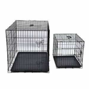 Customized 42” 48” large pet kennel double door animal cage steel wire dog crate