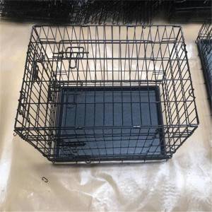 Foldable outdoor animal heavy duty dog pet crate folding xxl dog cage with two door design
