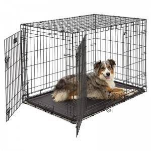 Multiple Sizes Double-Door Folding Metal Dog Cage