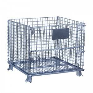 Warehouse Folding Steel Wire Mesh Metal Cage Storage Container