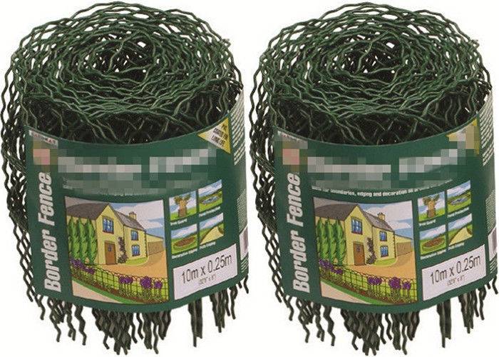 Decorative 0.65M / 10M Garden Border Wire Fencing Mesh Roll With Hooped Top