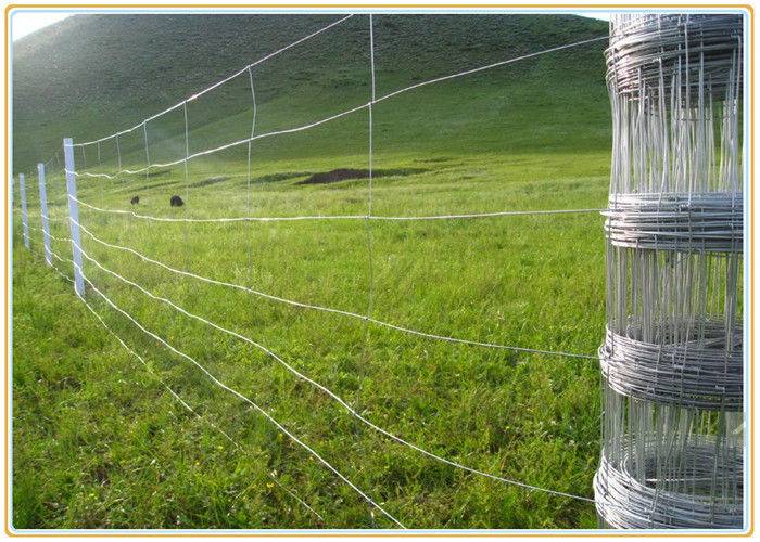 High Tensile Field Wire Fence , 12.5 Gauge Galvanized Wire Metal Deer Fencing