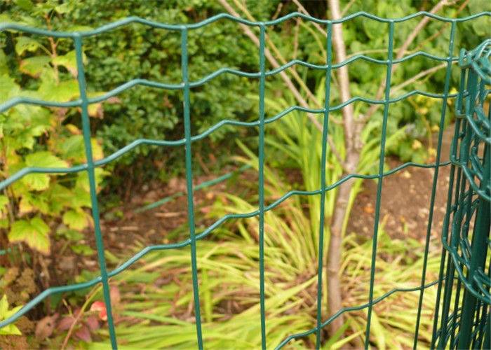 100 x 50mm Holland Garden Wire Mesh , Green Plastic Coated Wire Border Fence