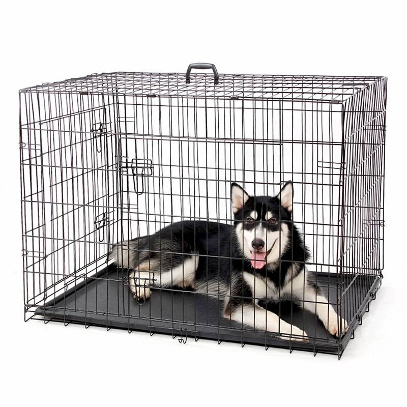 Customized 42” 48” large pet kennel double door animal cage steel wire dog crate