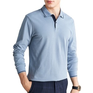 Men t-shirt cotton polo long sleeve