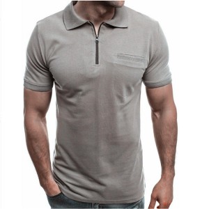 Men’s fashion casual Polo shirt with zipper