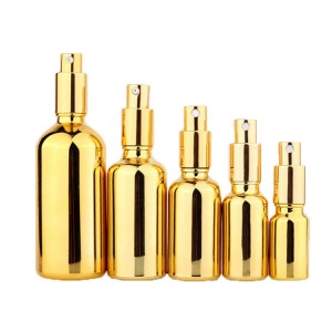 15ml/30ml/50ml golden spray lotion bottle cosmetics packaging