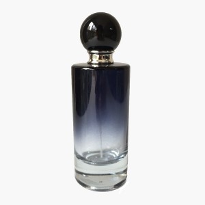 Screw neck 100ml black round glass perfume bottle for men