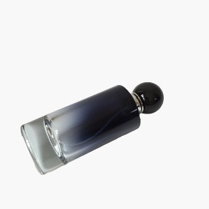 Screw neck 100ml black round glass perfume bottle for men