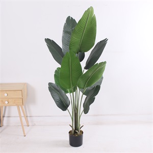 Office Decorative Artificial Travelers Banana Tree Plastic Birds of Paradise Plants With Pot