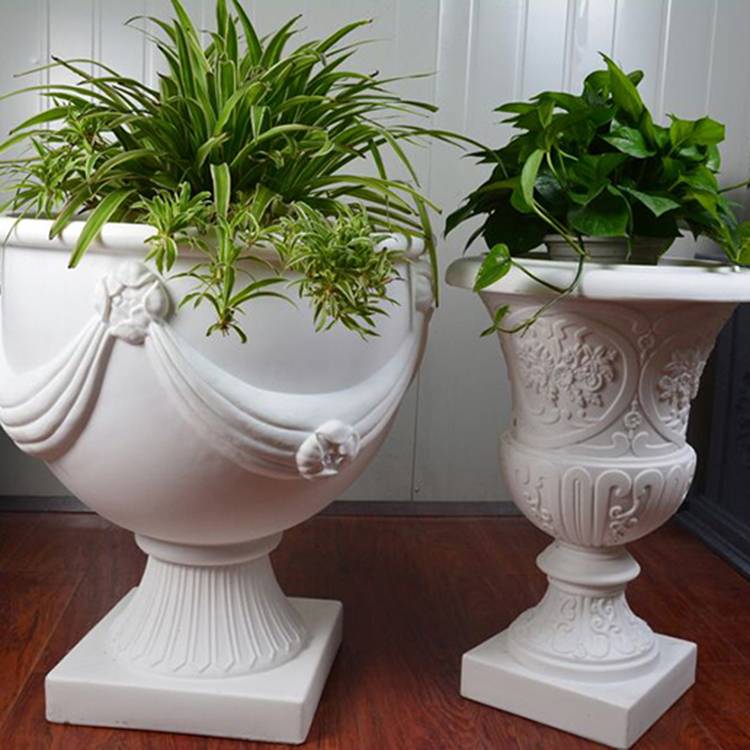 Good quality European style white flowerpot  rotomolding