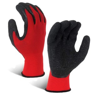 Crinkle Latex Rubber Hand Coated Safety Work Gloves