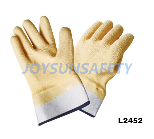 Hot New Products Latex Gloves - L2452 latex coated gloves gauntlet cuff – Joysun