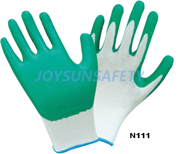 N111 Nitrile coated gloves smooth finished