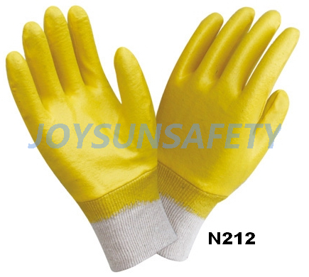 N212 Nitrile coated gloves jersey or interlock liner